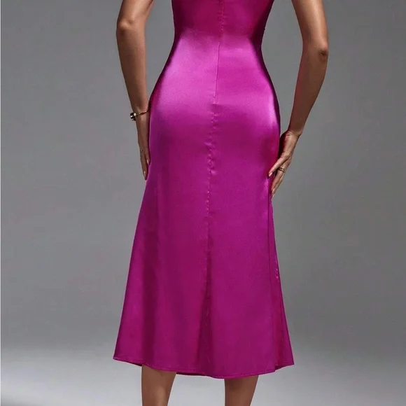 Pink Ruched Strapless Sheath Dress for Cocktail - Picture 2 of 3